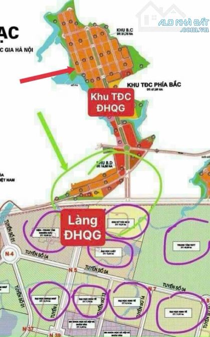 75,5 m đất Đại Học quốc gia Hà Nội đại học FPT CNC hòa lạc với 22 tiện ích