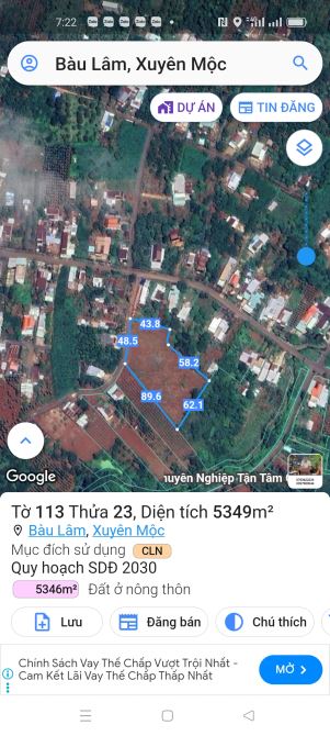 BÁN VƯỜN FULL HỒNG DT 5300M2 , ĐƯỜNG NHỰA THÔNG, KHU DÂN CƯ,CÁCH VÒNG XOAY CHỢ BẦU LÂM 1KM - 1