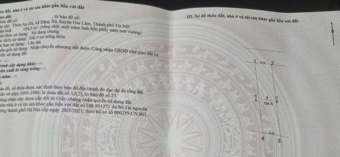 Đất đẹp đường thông ô tô giá rẻ An Đà Đặng Xá DT 104.5m2 . Giá 76 triệu / m2 - 2