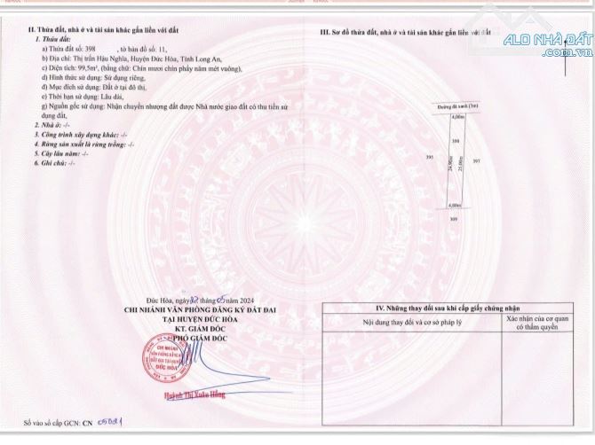 Đất Thị Trấn Hậu Nghĩa thổ cư 100% chính chủ công chứng trong ngày