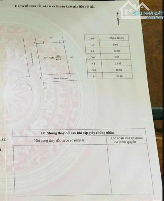 ❌  BÁN GẤP LÔ ĐẤT 2 MẶT TIỀN ĐƯỜNG MẬU THÂN (24X20,5M). 💰  2 TỶ 950