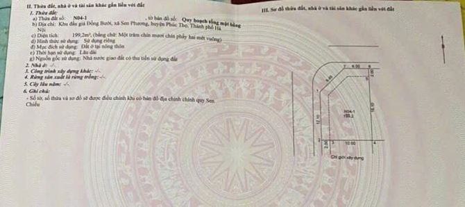 Cần bán lô đất đấu giá Đồng Bưởi, Sen Phương, Phúc Thọ.199,2m Lô góc 2 mặt tiền, đường 9m - 2