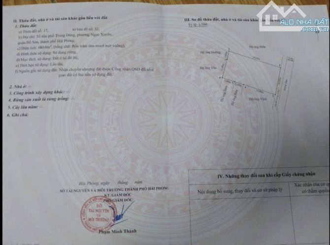 Bán đất Trung Dũng - Ngọc Xuyên - Đồ Sơn - Hải Phòng