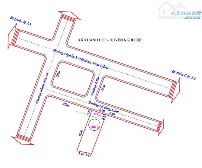 bán lô đất xã Khánh Hợp lối 2 đường Nguyễn Xí - 2