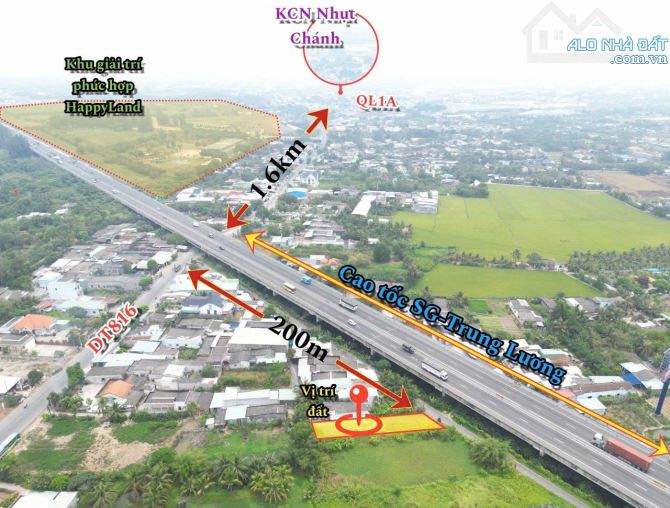 480m2 thổ cư tặng nhà cấp 4 Thạnh Đức Bến Lức đường nhựa - 4
