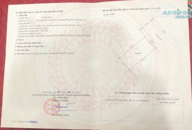 BÁN ĐẤT TUYẾN 2 LÊ HỒNG PHONG ĐỐI DIỆN PHÒNG MỘT CỬA HẢI AN