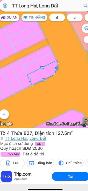 Lô gốc tái định cư tại Thị Trấn long hải vị trí ngay cung 2 làn đường trần quang khải