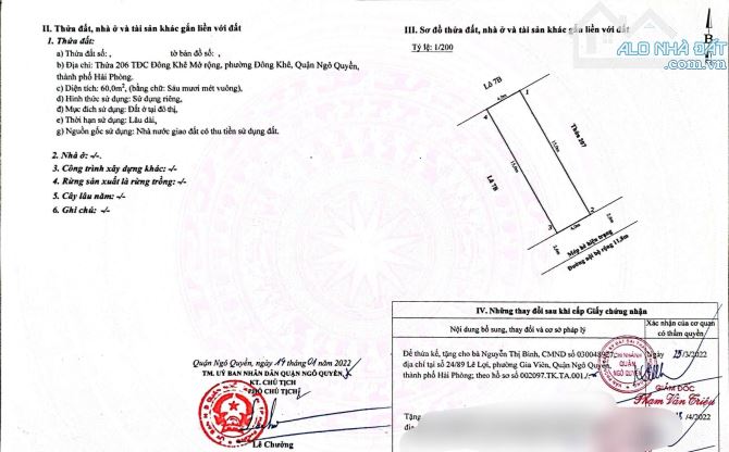 Ban 60m2 đất TĐC đông khê 2 P. Đỗ Chính  - Lê Hồng Phong ven hồ hồ Phương Lưu