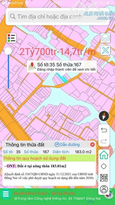 Bán đất Đại Phước, 2ty7, khu dân cư hiện hữu, đường ô tô - 2