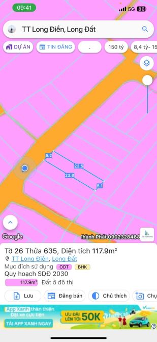 TRUNG TÂM THỊ TRẤN LONG ĐIỀN CÁCH TP BÀ RỊA 2Km 🍀GIÁ : 1TỶ3 - 3