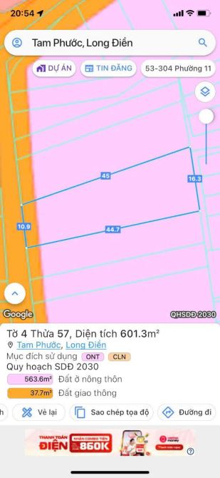 Bán đất Đường số 1 Xã Tam An - Long Đất ,BRVT 11 x45m nở hậu - 4