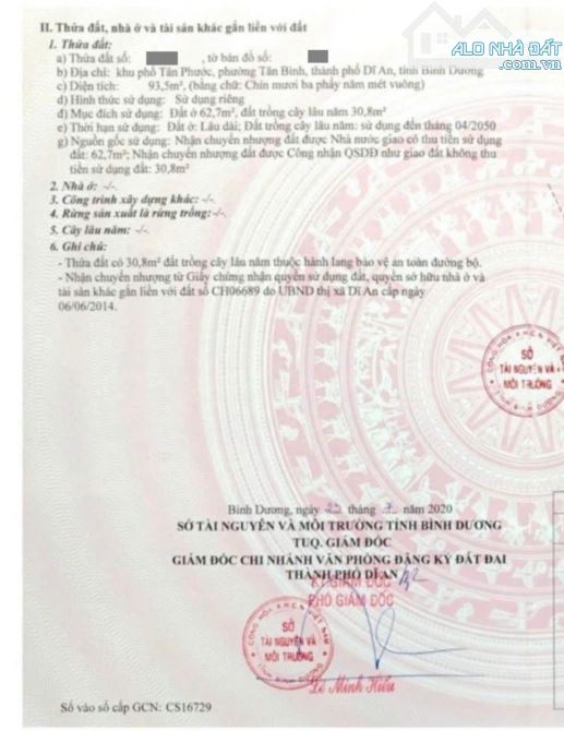Nhà mặt tiền đường Trần Quang Diệu, phường Tân Bình, Tp Dĩ An. 15 tỷ - 5