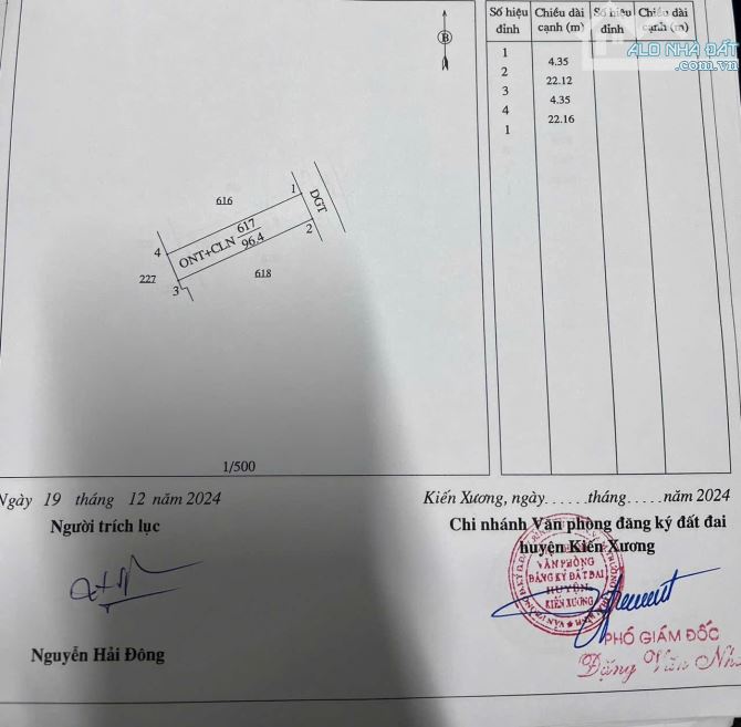 💥… Chỉ 4xx ạ! Đất Trục thôn Hoà Bình - Kiến Xương.!  ✅ Diện tích : 96,4m. Mặt 4,35m. Đườn - 2