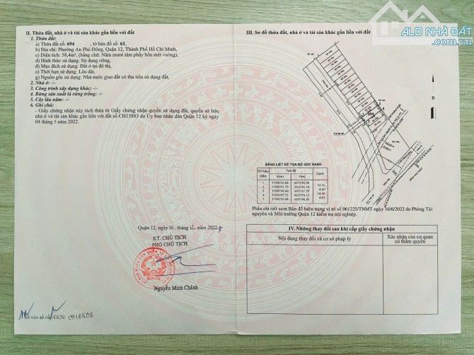 BÁN LÔ ĐẤT CỰC ĐẸP SÁT SÔNG VÀM THUẬT GẦN CẦU SẮT - Q12- 59M2- CHỈ 5 TỶ 95 - 2