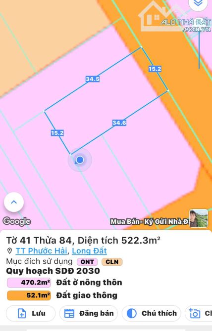Bán 15m mặt tiền nhựa tim vàng sẵn 120m tc - TT Phước Hải , Long Đất đi biển 5p - 4
