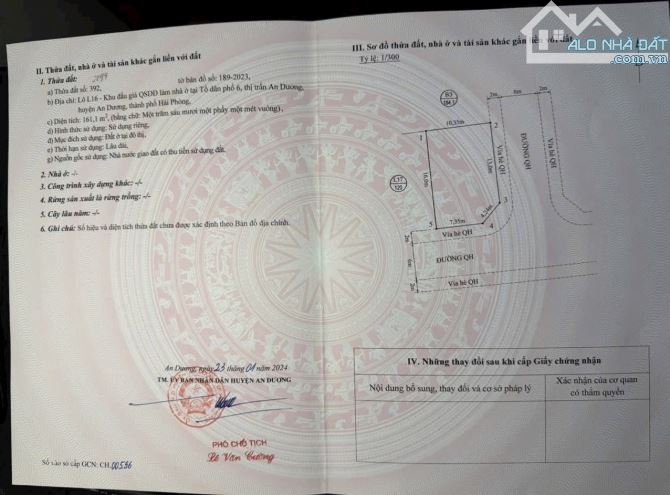 ❌❌❌161m2 xây biệt thự tại tổ 6 TT An Dương.