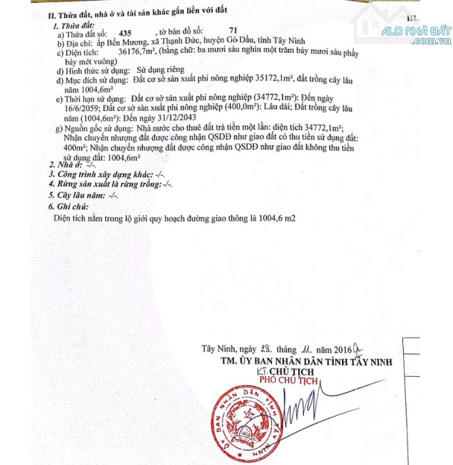 Bán đất cs sản xuất 2 MT Quốc Lộ 22B và Sông Vàm Cỏ, 36176m, 3.6 triệu/m2.