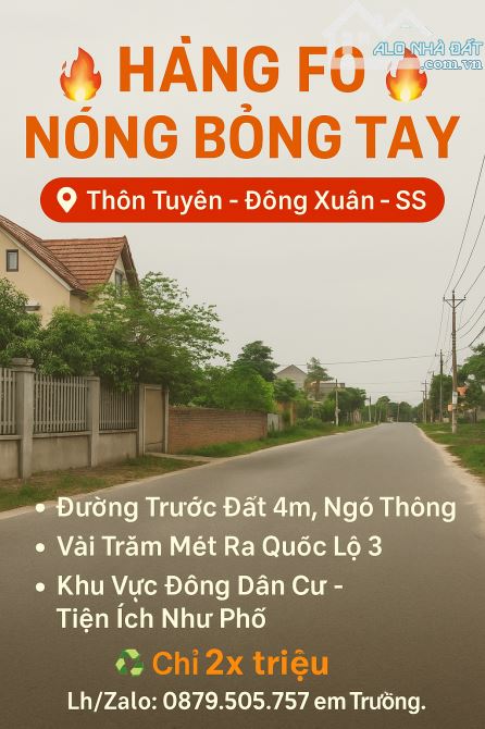 🔥 HÀNG F0 NÓNG BỎNG TAY – GIÁ CỰC MỀM CHỈ 2X TRIỆU/M² - TẠI THÔN TUYỀN - ĐÔNG XUÂN.