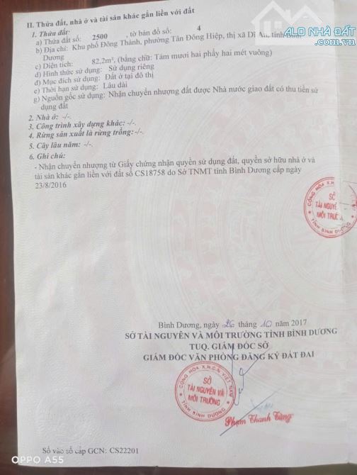 Bán đất sổ riêng sát trường học cấp3 tân đông hiệp di an bd - 1