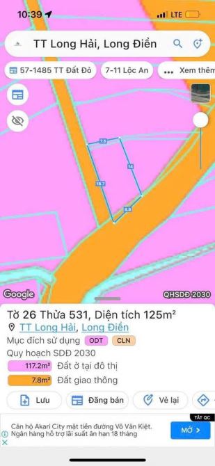 BĐS LÔ GÓC 2 MẶT TIỀN TRUNG TÂM THỊ TRẤN LONG HẢI GIÁ CHỈ TỪ 1TY - 2