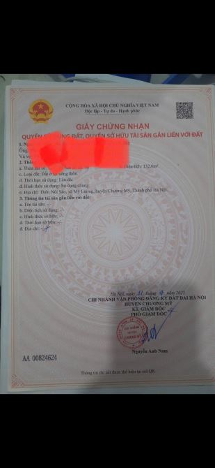Bán đất Mỹ Lương, Chương Mỹ, Hà Nội 132m2 full thổ cư, QL21 - 4