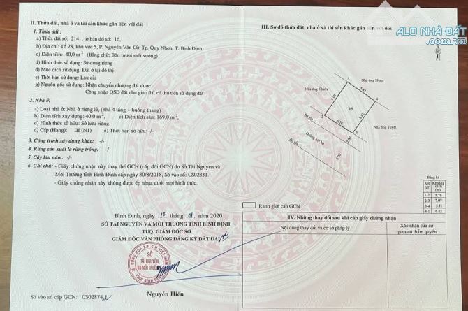 Bán nhà 4 tầng mặt tiền khu cần vương dt 40m2 ngang 5,7m giá 4ty600