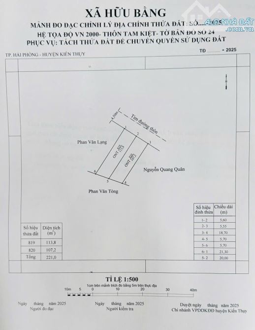 Bán đất Tam Kiệt - Hữu Bằng - Kiến Thụy - Hải Phòng - 1