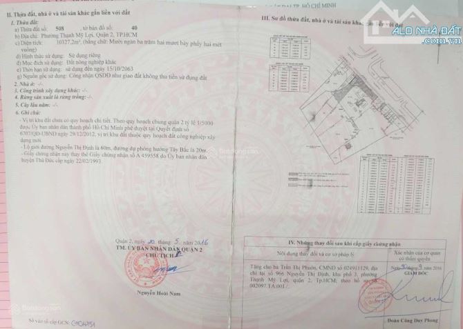 Gần 2ha Mặt Tiền Nguyễn Thị Định, Quận 2, Quy Hoạch Đất Thương Mại Dịch Vụ, Giá 25 Triệu/M - 2