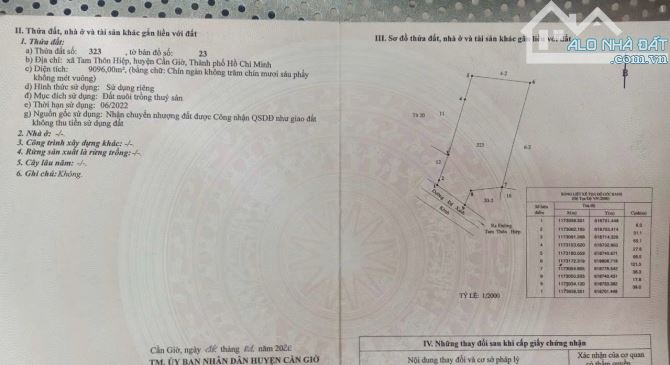 9096m2 mặt tiền đường Đá Xanh_ CẦN GIỜ_ TP HCM Giá 3,2tr/m2   Gần sông, view đẹp, - 3