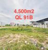CHO THUÊ ĐẤT DIỆN TÍCH LỚN 4.500M2 MẶT TIỀN QL 91B GẦN CẦU RẠCH SÚC NGÃ TƯ LỚN LỘ 40M