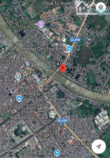 Bán lô đất biệt thự, nănm trên trục view ra sông, bờ đê hoàng diệu
