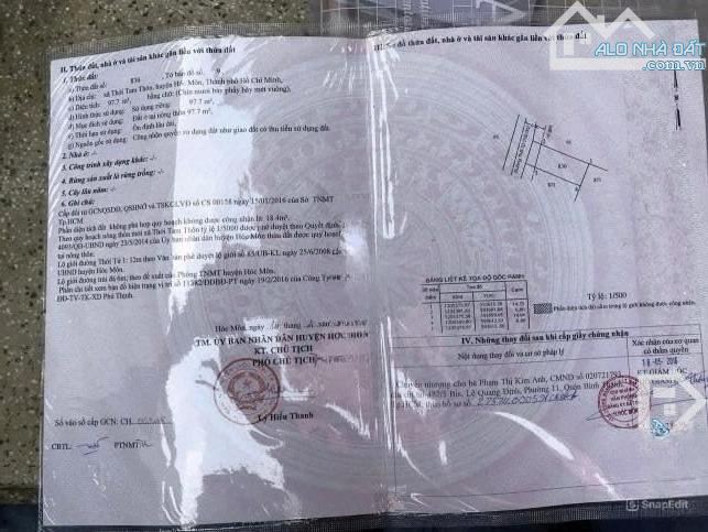 Cần tiền bán gấp dãy trọ 5 phòng ở Tô Ký,Thới Tam Thôn,Hóc Môn ,Sổ Hồng Riêng ,850triệu