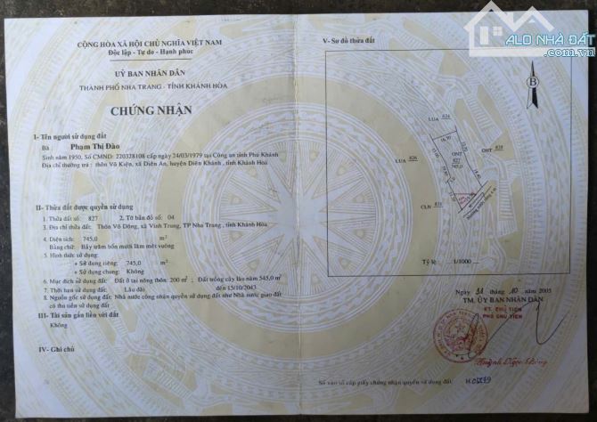 Bán đất mt Võ Nguyên giáp diên An giá đầu tư