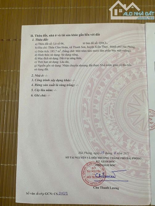 Bán đất Cẩm Hoàn - Thanh Sơn - Kiến Thụy - Hải Phòng - 3