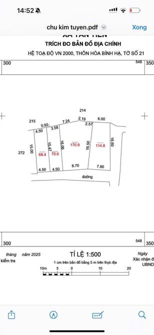 Cần bán68,4m đất Hoà bình hạ Tân tiến - 3