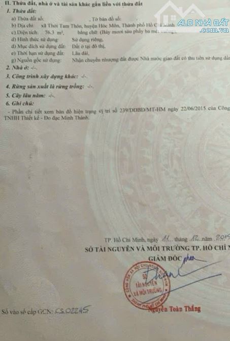 Cần bán gấp căn nhà 76m2 ở Thới Tam Thôn - Hóc Môn giá 730 triệu. - 3