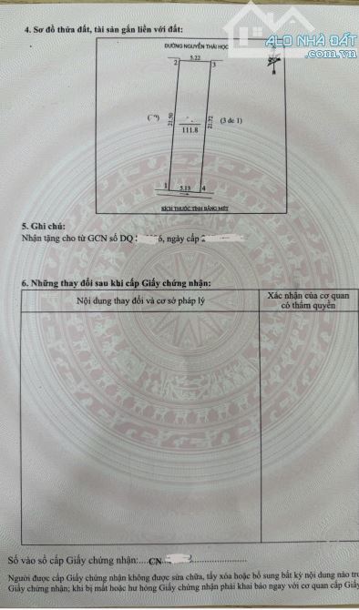 Bán 112m2 nhà 2 tầng mặt đường Nguyễn Thái Học - TP. Vinh