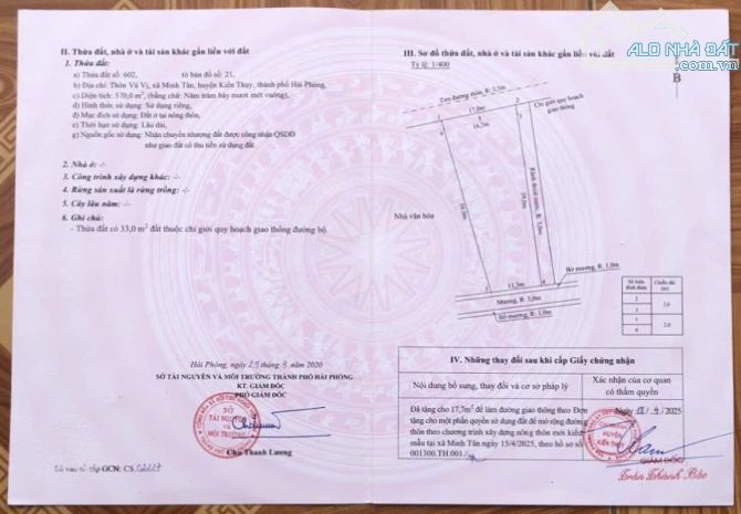 Bán đất Vũ Vị - Minh Tân - Kiến Thụy - Hải Phòng