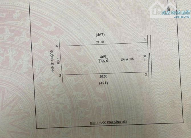 Bán đất mặt đường Lệ Ninh - khối 9 Quán Bàu