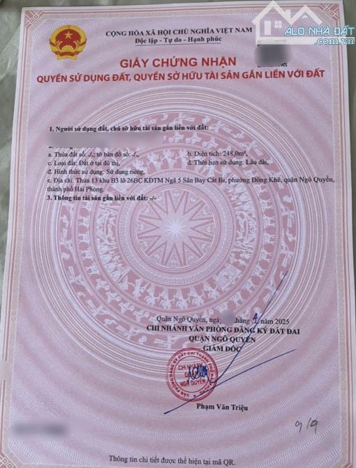 Lô đất biệt thự duy nhất 248m còn sót lại ở lô 26 đường Lê Hồng Phong hướng Đông Nam - 1