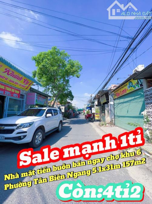 Bán nhà cấp 4 mặt tiền Kinh Doanh Chơ KP6, Tân Biên, Biên Hòa, 157m2, giá 3 tỷ 900 - 3