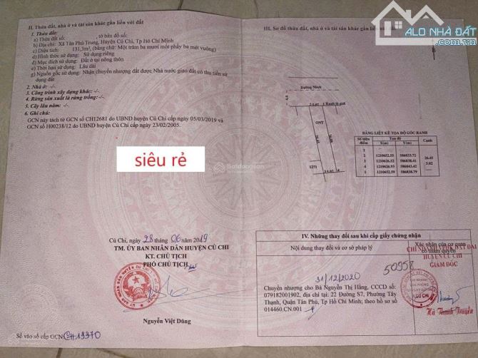 CHÚ HAI CHUYỂN NHƯỢNG NHANH 130M2 ĐẤT THỔ CƯ NGAY BỆNH VIỆN XUYÊN Á - CỦ CHI GIÁ SỐC !!