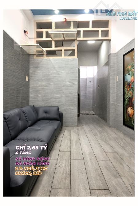 NHÀ 4 TẦNG, HẺM ĐƯỜNG HOÀNG DIỆU QUẬN 4, CÁCH CHỢ BẾN THÀNH 5 PHÚT, CHỈ 2,65 T - 1
