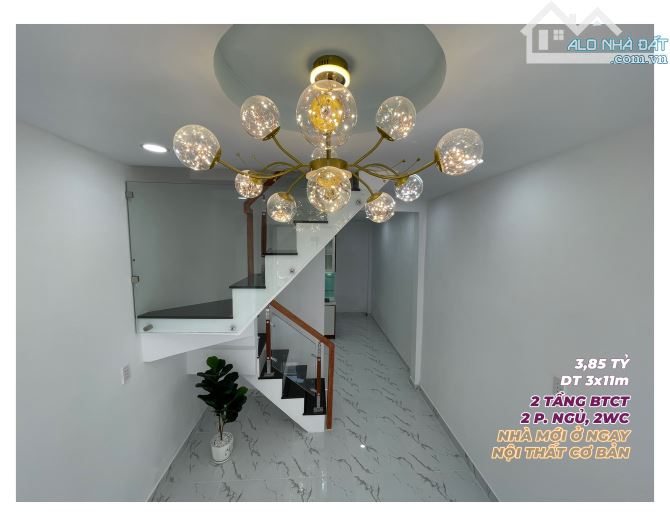 NHÀ MỚI Ở NGAY, 2 TẦNG DT: 3,9x11m HẺM DƯƠNG BÁ TRẠC Q.8, GIÁ 3,85 TỶ - 2