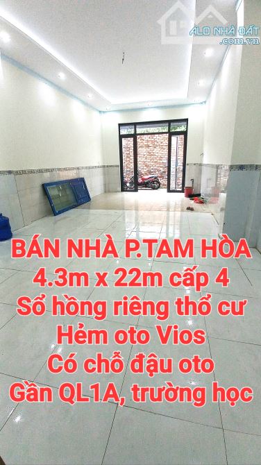 BÁN ĐẤT NHÀ TAM HÒA SỔ HỒNG THỔ CƯ ĐƯỜNG OTO VIOS GẦN QL1A, TRƯỜNG HỌC
