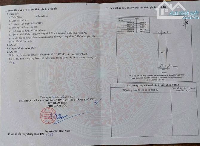 Bán đất Vinh Tân - ngõ đường Phạm Hồng Thái giá đầu tư - 1