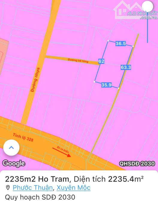 Cần bán 2.235m2 đất phủ hồng, sẵn 100m2 thổ cư, - 1