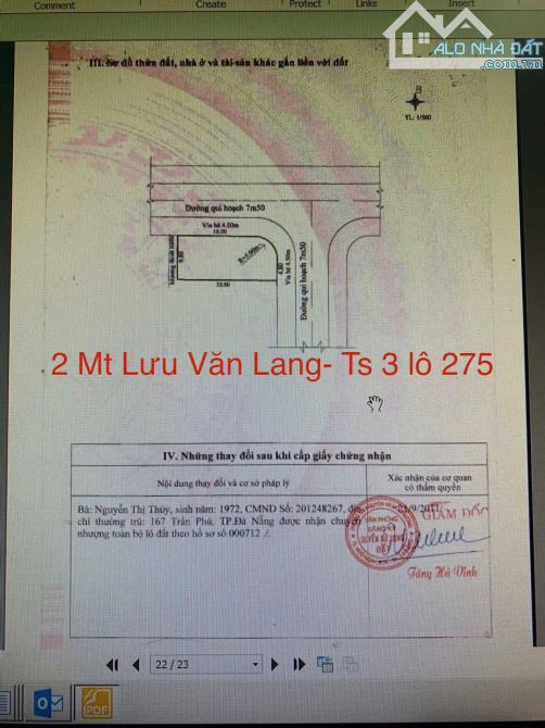 Chủ bán nhanh - Lô Góc 2MT LƯU VĂN LANG và THUỶ SƠN 3, DT 221m2 -Sát Trần Quốc Hoàn+ Bãi t - 2