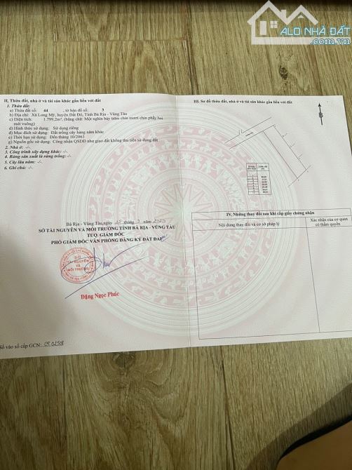BÁN 1.800M2 SẴN 100M TC GẦN NÚI MINH ĐẠM - TT PHƯỚC HẢI ,LONG ĐẤT , GIÁ 5,4 TỶ - 5