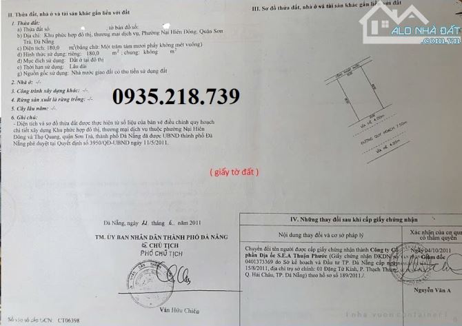 CẦN BÁN NHANH lô đường Trần Sâm, Quận Sơn Trà. 10x18m, giá 11.5 tỷ TL
